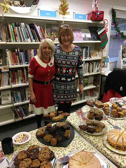 Jan & Gilly at the Paws for Christmas coffee morning