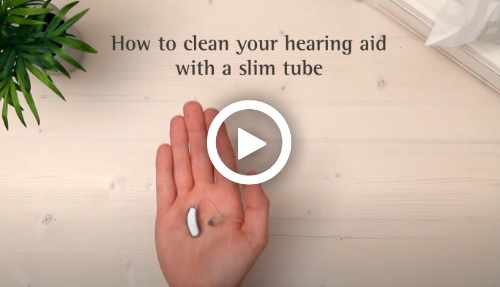 How to clean a hearing aid with a slim tube
